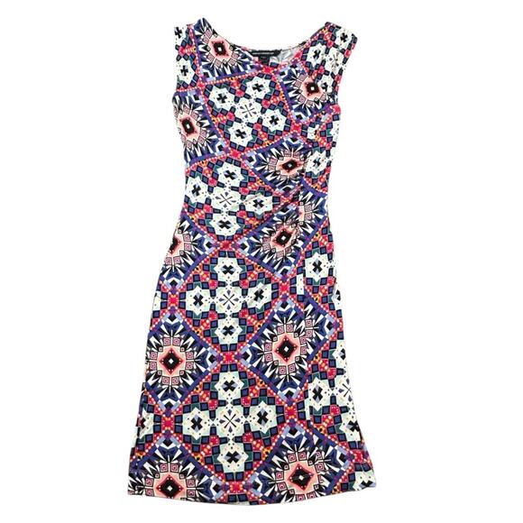 French Connection Dress Womens Size 4 Multicolor Electric Mosaic Jersey Stretchy - Picture 1 of 8